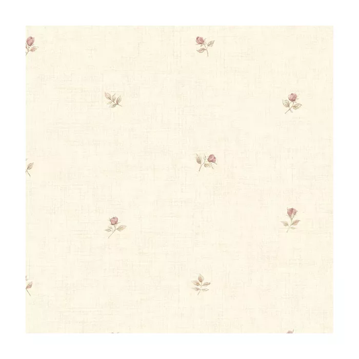 Rose Buds Wallpaper Pink, Beige, Cream, Green Norwall Wallcovering CG28854