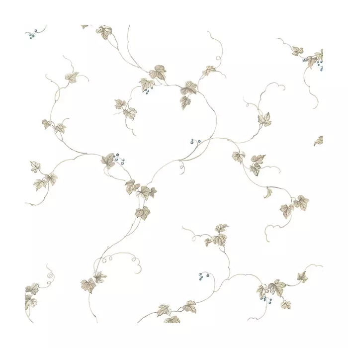 Small Berries Trail Wallpaper Blue, Taupe Norwall Wallcovering FK34436