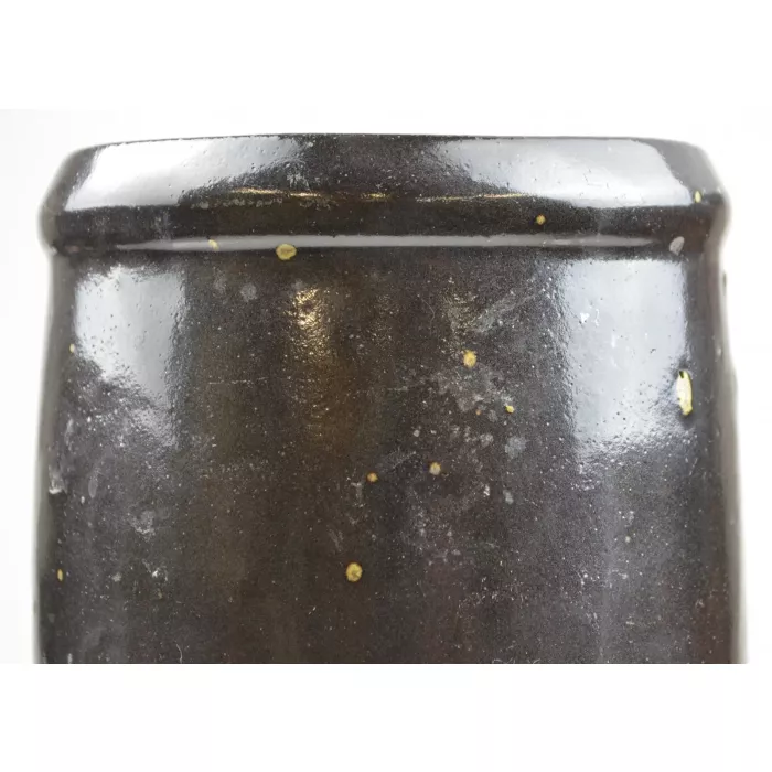 Vintage Stoneware Black Crock - 7.75" Tall
