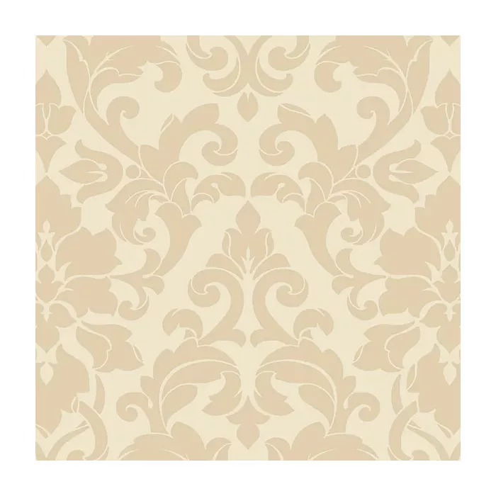 Velvet Damask Wallpaper Beige, Cream Norwall Wallcovering DS29713
