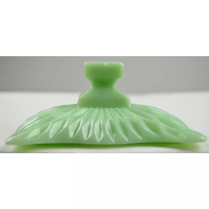Jadeite Footed Trinket Box With Lid - 5" Tall