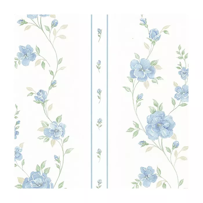 In Register Rose Stripe Wallpaper Blue, Green Norwall Wallcovering MD29440