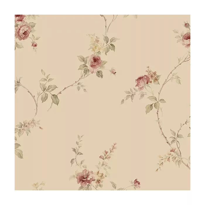 In-Reg White Wedding Trail Wallpaper Tan, Taupe, Beige, Red Norwall Wallcovering IM36400