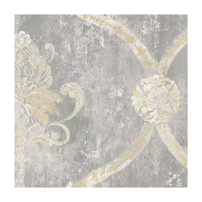 Regal Damask Wallpaper Grey, Beige Norwall Wallcovering MH36506