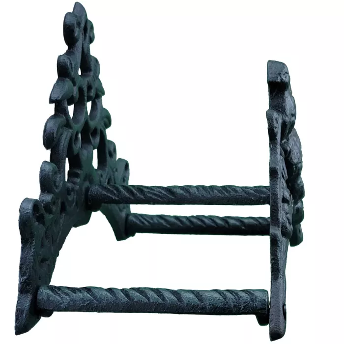 Cast Iron Garden Hose Holder - Birds On Branch - 9" Wide-Verdigris