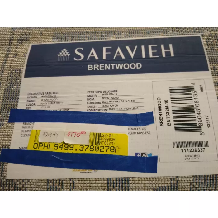Safavieh Brentwood Handmade Tufted Polypropylene Navy Blue / Light Gray - Rectangle 10ft x 13ft