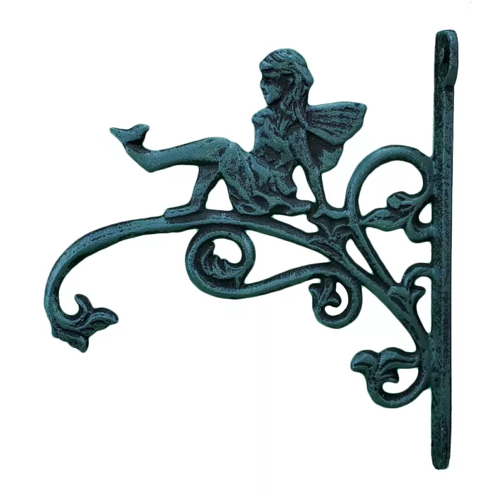 Pixie Fairy Cast Iron Plant Hanger - Verdigirs - 9" Deep