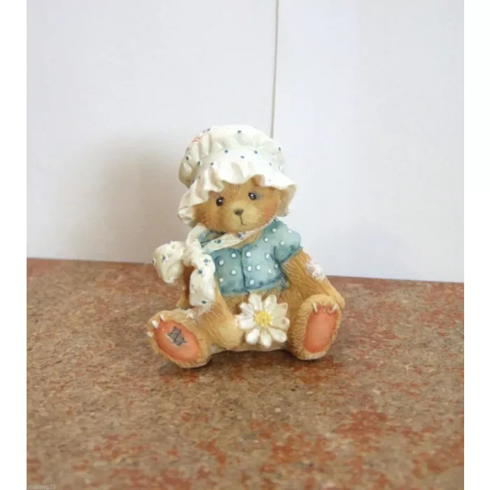 Enesco Cherished Teddies Miniature #916358 Girl Bear Bonnet Daisy