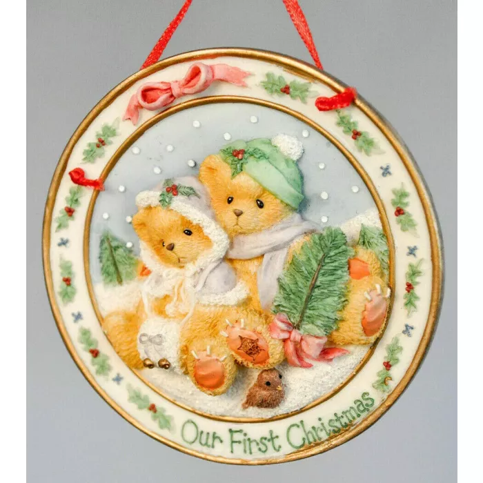 Cherished Teddies - Our First Christmas Together - Plate - 176311 - Ornament