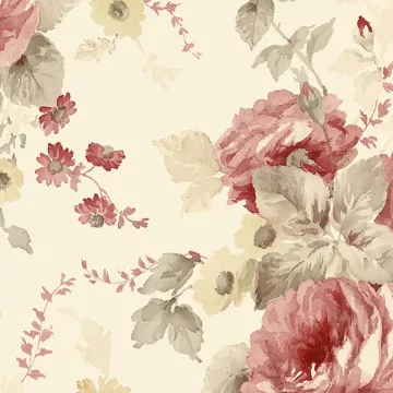 RG35728 La Rosa Wallpaper Yellow, Red, Green Rose Garden 2 Norwall Wallcovering
