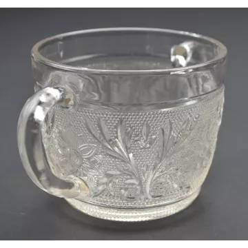 Anchor Hocking Glass - Sandwich Clear Pattern - Open Sugar - 3 Tall