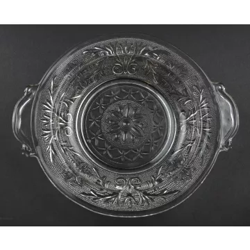 Anchor Hocking Glass - Sandwich Clear Pattern - Butter Dish - 6.375 Round