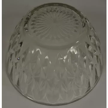 Clear Glass Diamond Pattern Fruit Bowl - 9 Round