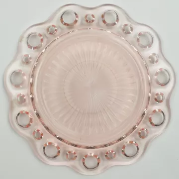 Anchor Hocking - Lace Edge Pink Pattern - Flat Cup Saucer