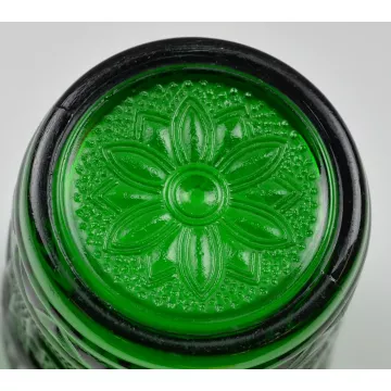 Anchor Hocking Glass - Sandwich Forest Green Pattern - 9 Oz. Tumbler - 4 Tall