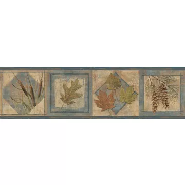 Seminole Navy Greenleaf Wallpaper Border Chesapeake TLL01582B