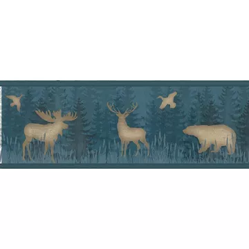 Saylorville Blue Lawndale Wallpaper Border Chesapeake TLL01603B