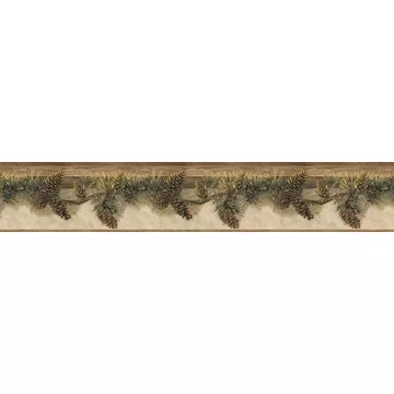 Pomona Chestnut Pine Hill Wallpaper Border Chesapeake TLL01632B