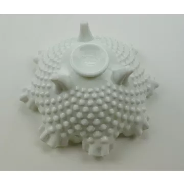 Fenton Art Glass 3 Toed Crimped Bowl - Hobnail Milk Glass - 8" Round
