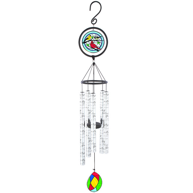 Carson Stained Glass Sonnet Chimes - Goodbyes - 35 Wind Chime