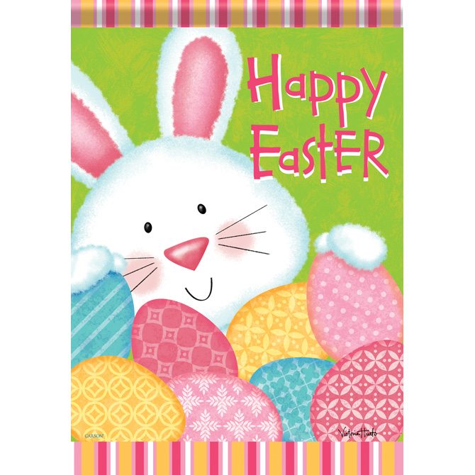 Carson FlagTrends - Dura Soft Garden Flag - Happy Easter Bunny & Eggs