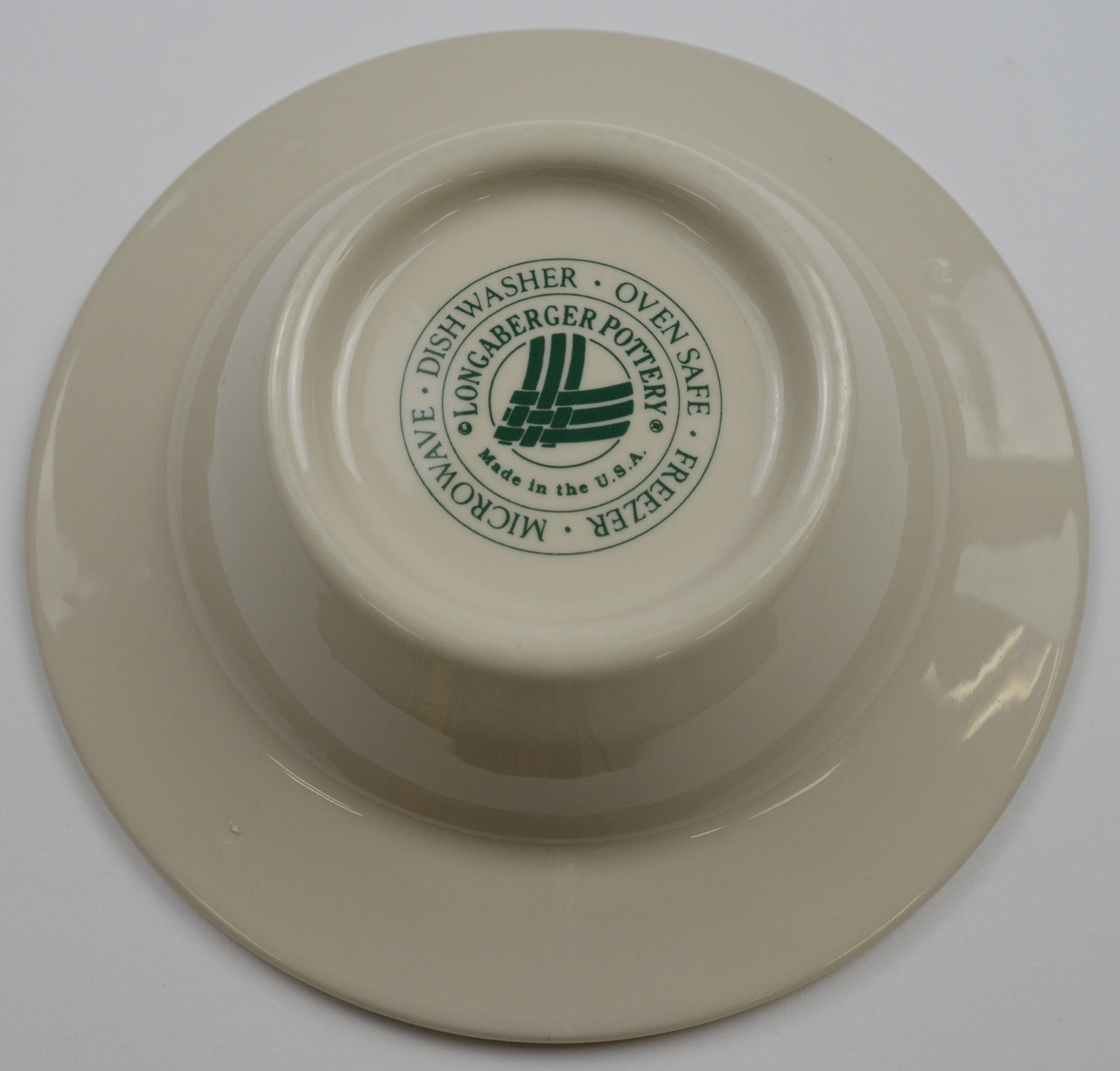 Longaberger Pottery - Woven Traditions Heritage Green Pattern - Rim Fruit Bowl