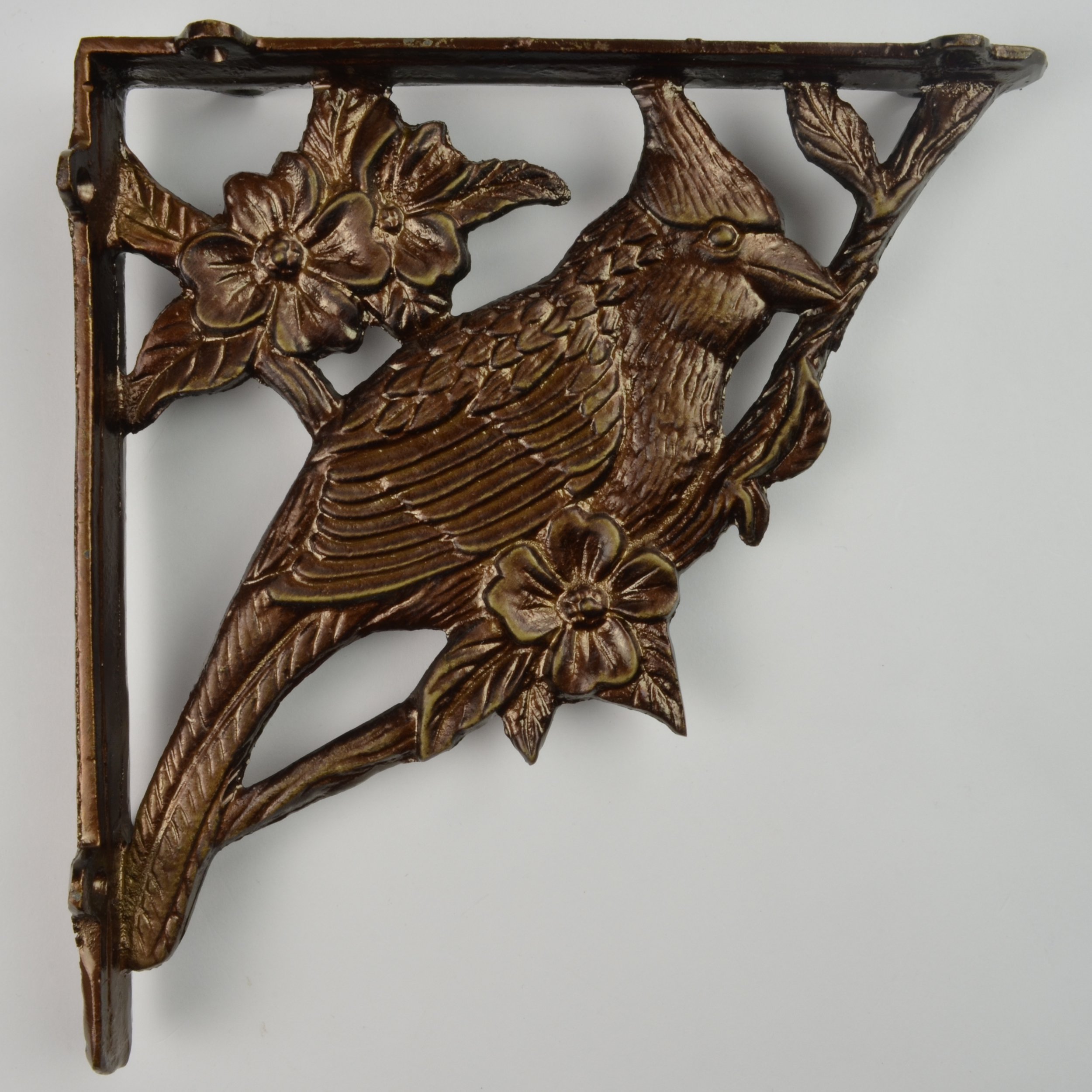 Wall Shelf Bracket - Cardinal Pattern - Cast Iron - 8.25