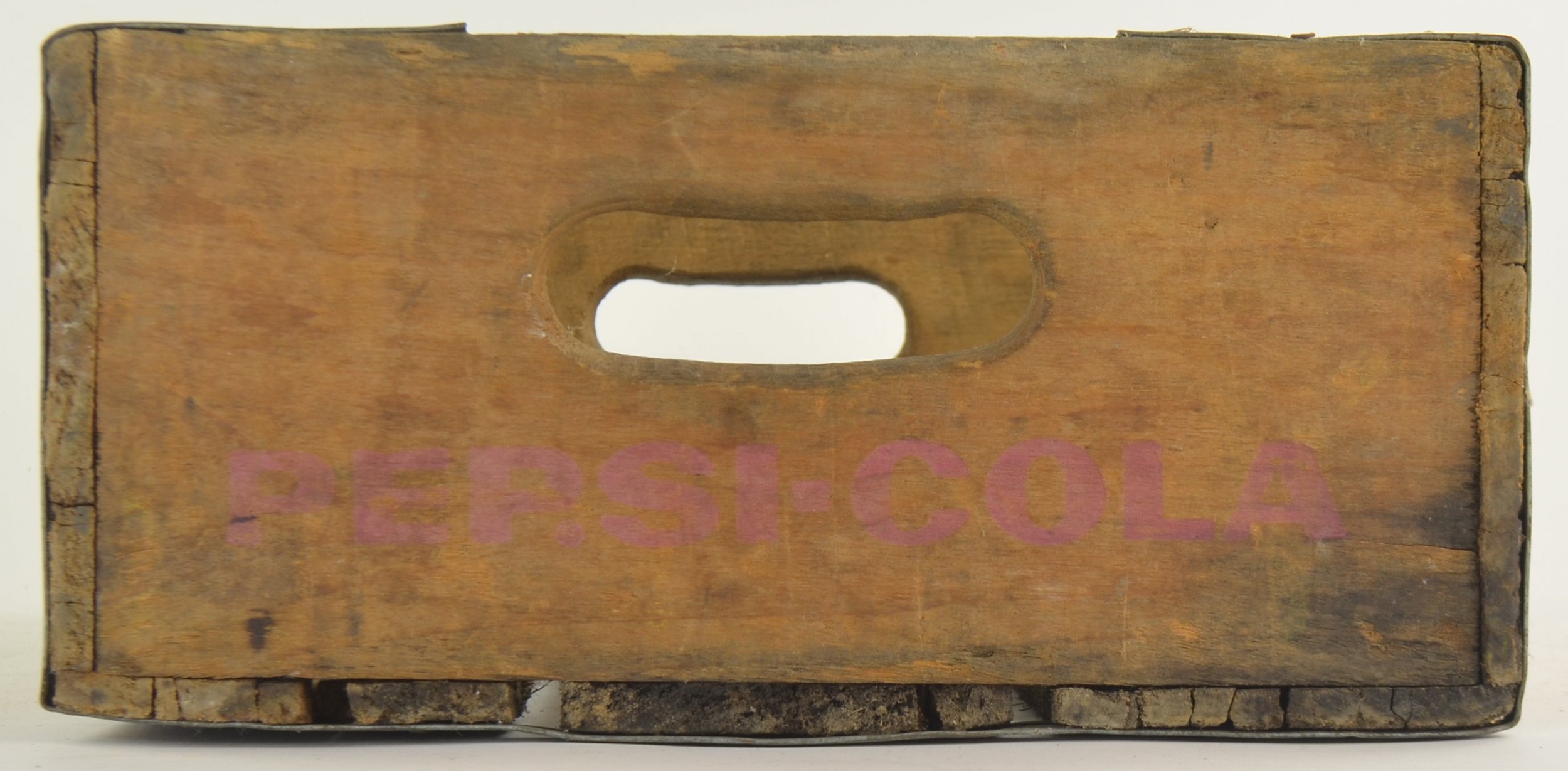 Pepsi Cola Crate - Wood Grain Carrier - Signer