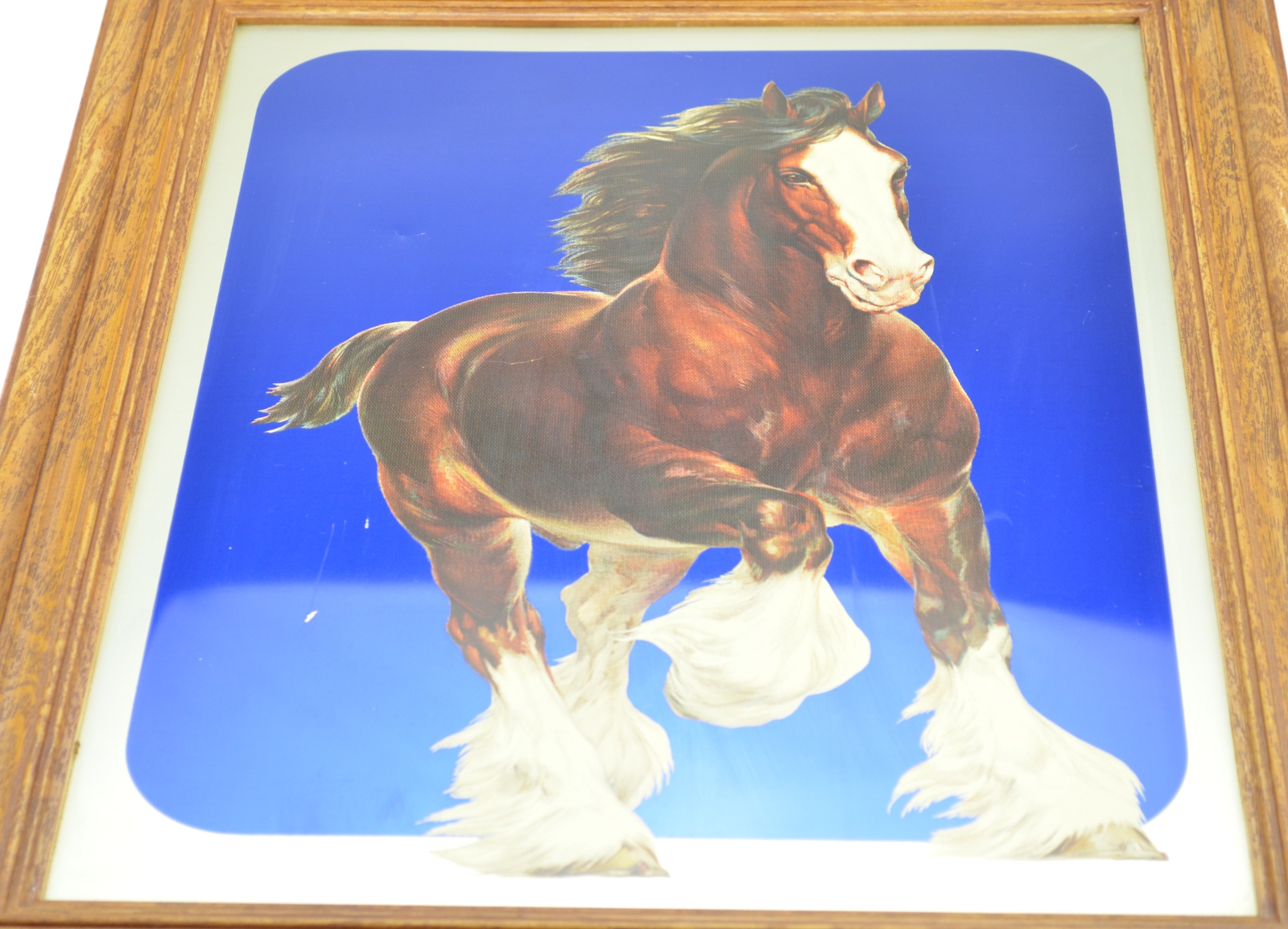 Bud Light Clydesdale Advertising Mirrored Sign - Vintage 1986