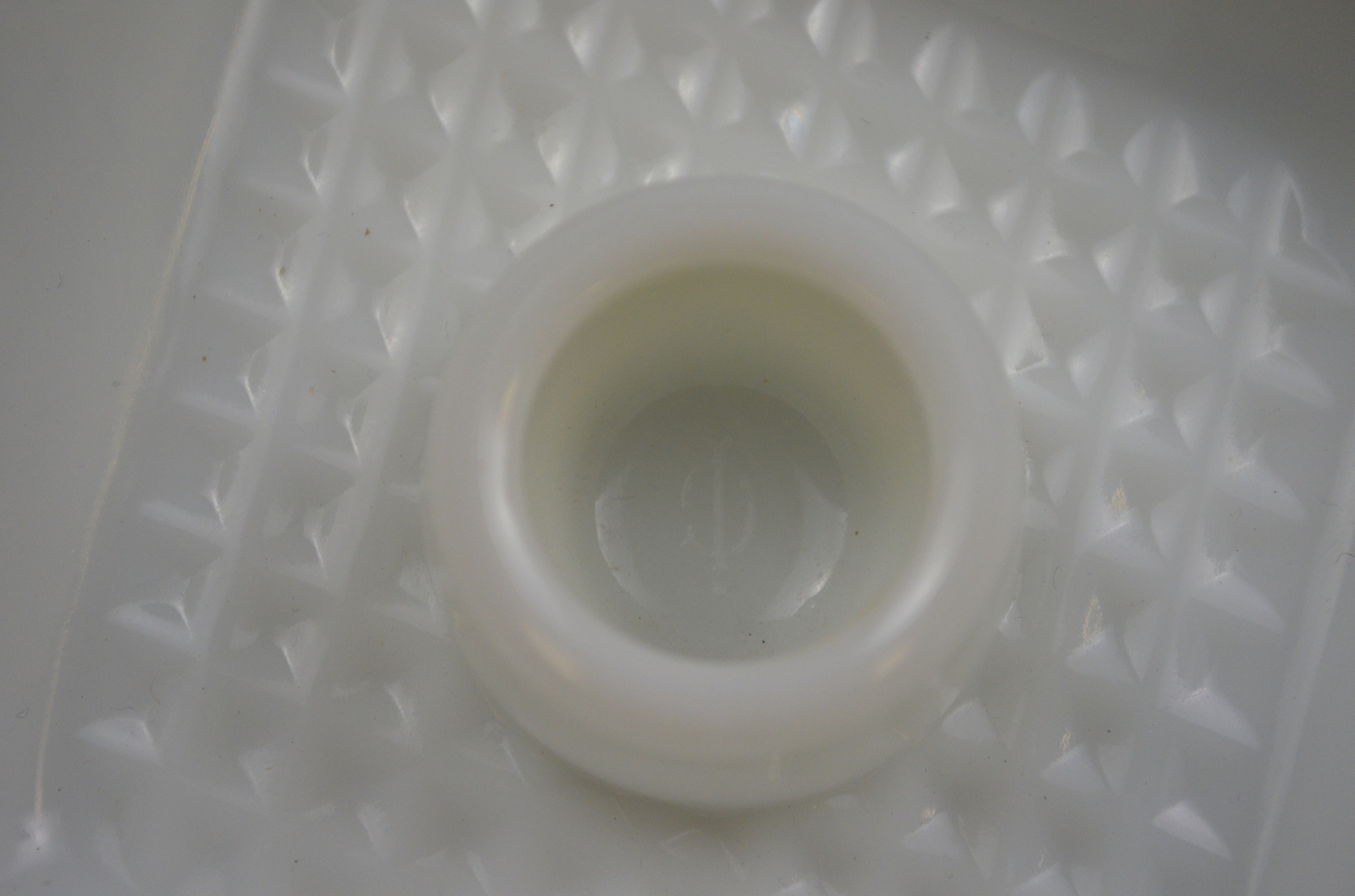 Imperial Glass Milk Glass Pattern Single Light Candlestick Holder With Handle