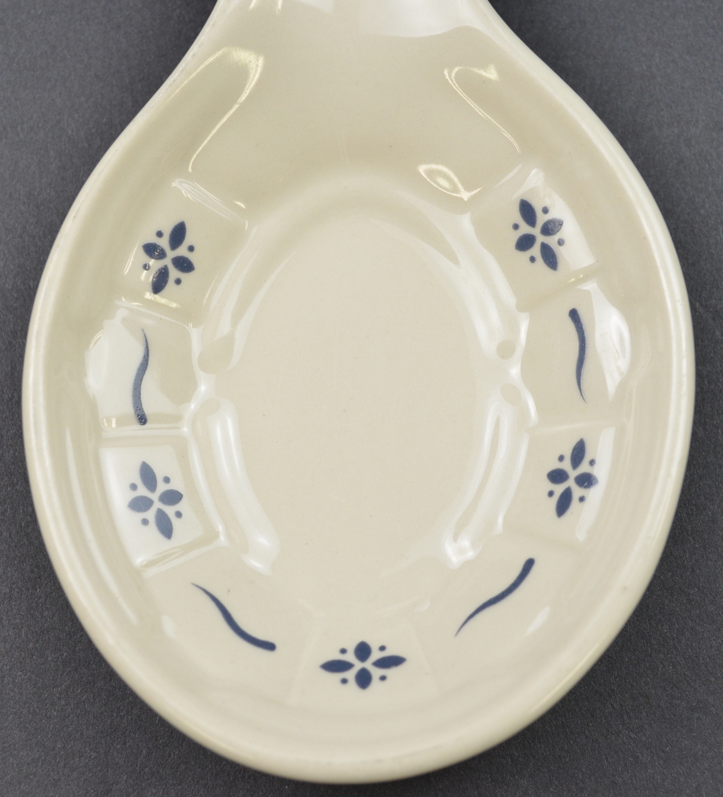 Longaberger Pottery - Woven Traditions Classic Blue - Spoon Rest / Holder