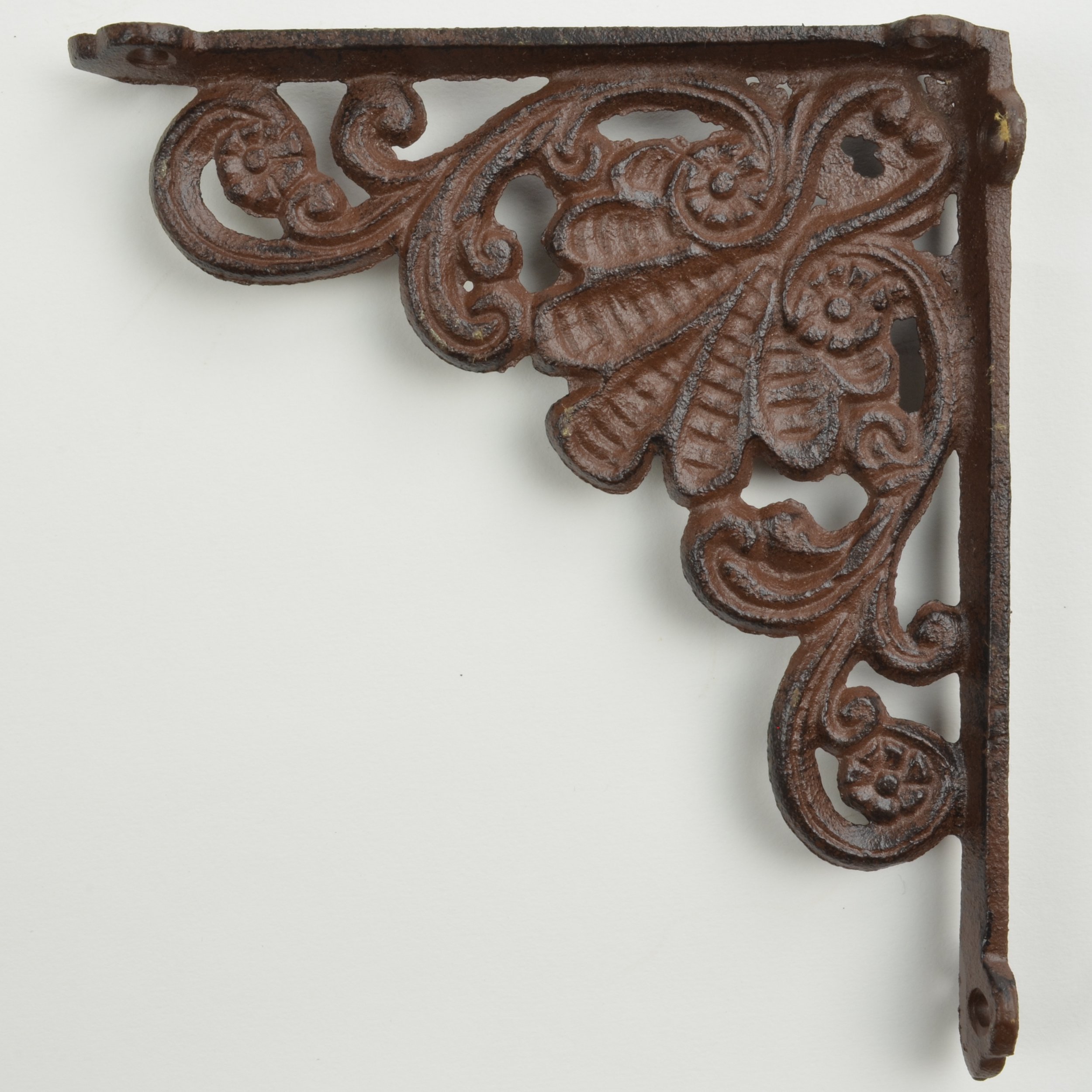 Wall Shelf Bracket - Shell Pattern - Cast Iron - 6.5 Long