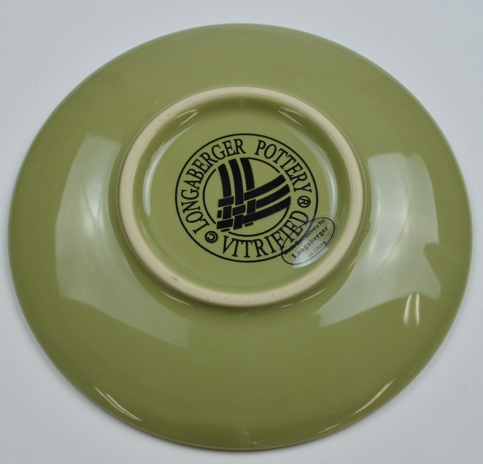 Longaberger Pottery - Woven Traditions Sage - Child Tea Set Bread Plate
