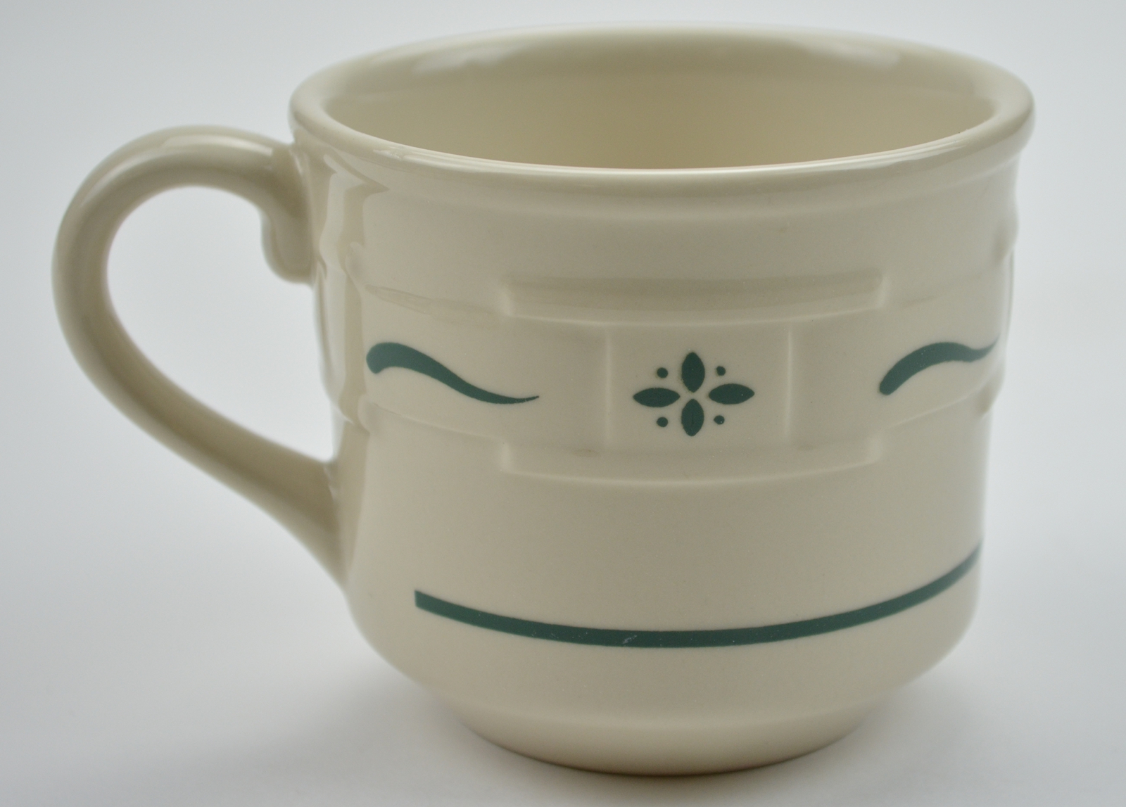 Longaberger - Woven Traditions Heritage Green Pattern - Flat Cup