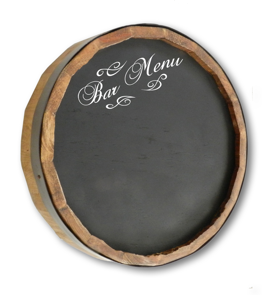 Quarter Barrel Chalkboard Sign - Bar Menu