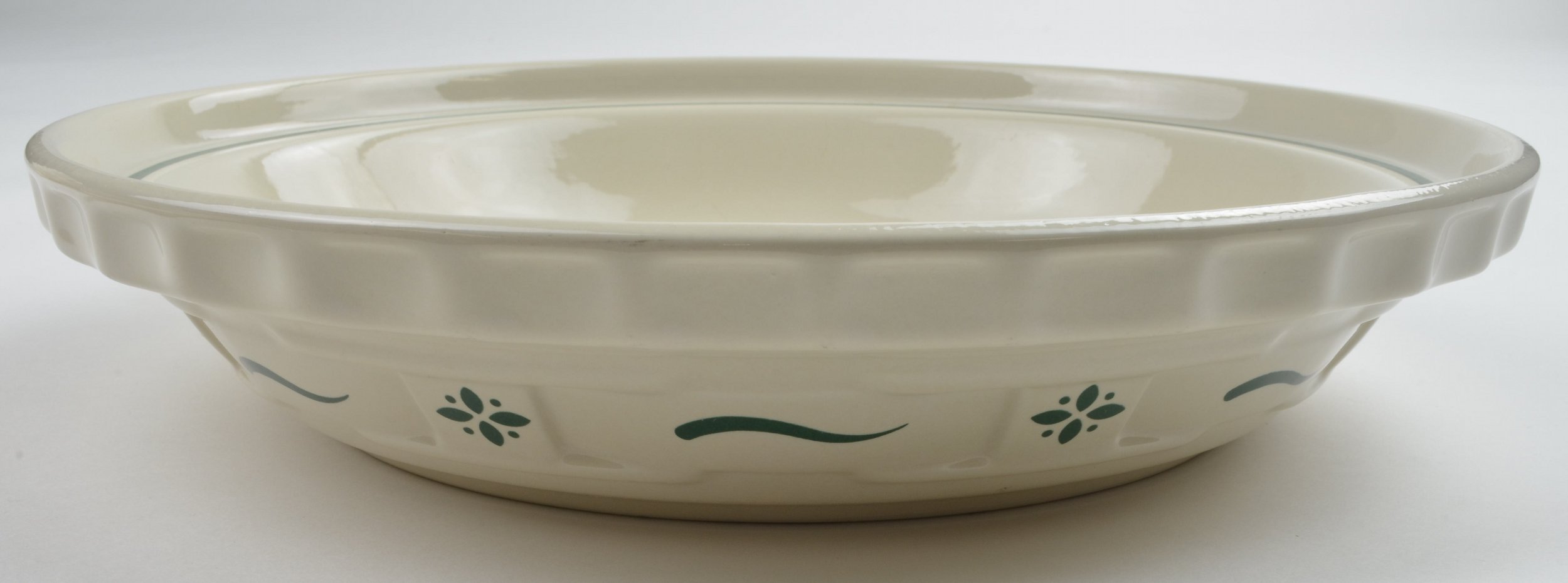 Longaberger Pottery - Woven Traditions Heritage Green - Pie Plate