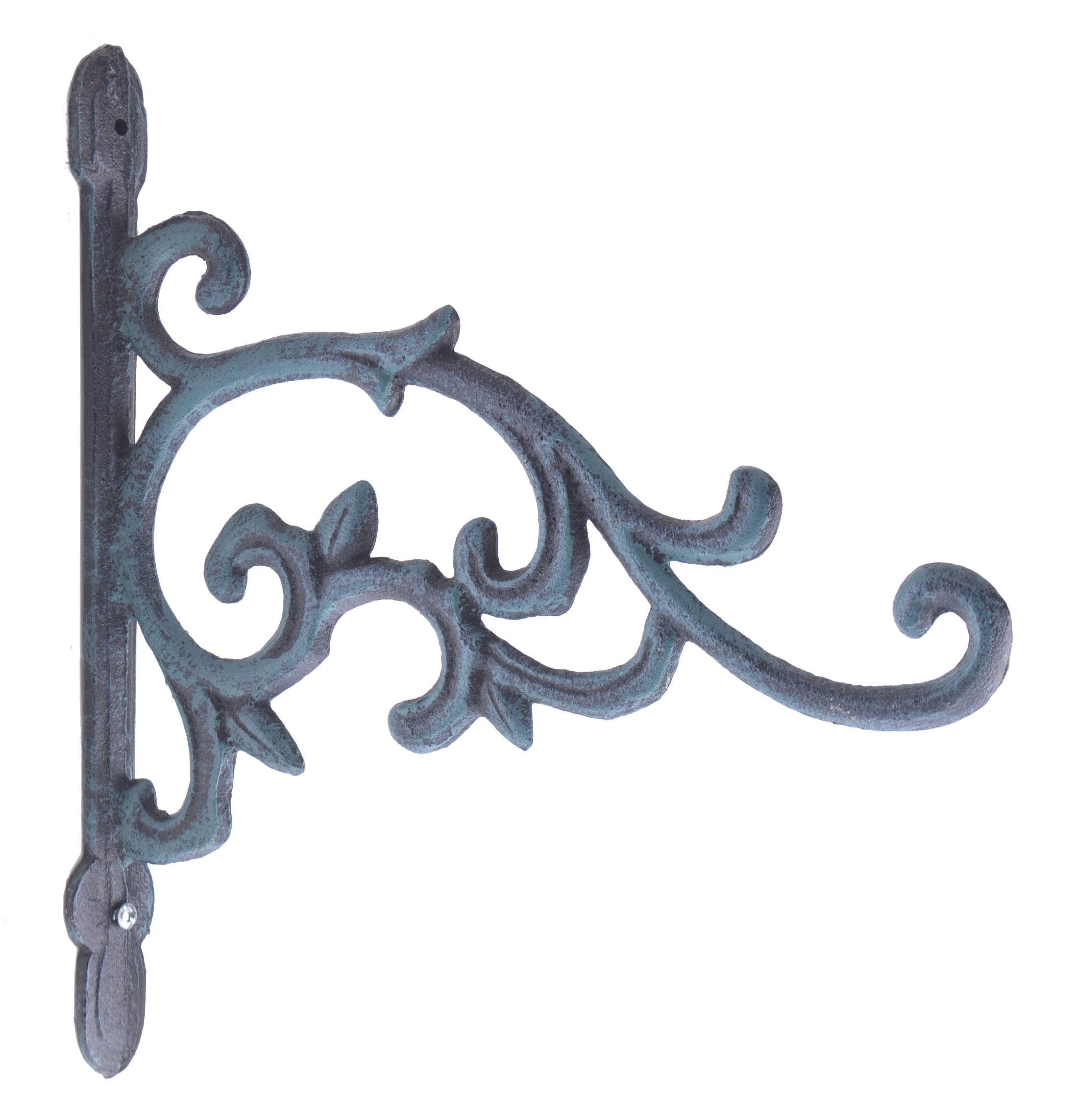 Decorative Plant Hanger - Flower Bud Vine - Verdigris Cast Iron - 9.25" Deep